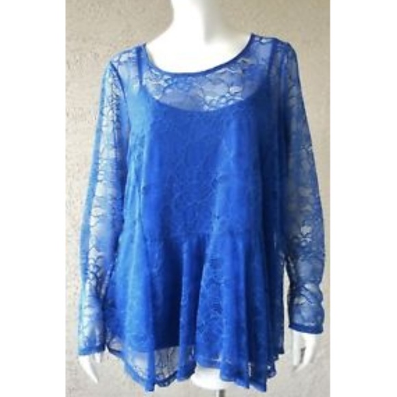 MICHEL STUDIO Sheer Lace Top & Camisole - Picture 1 of 7